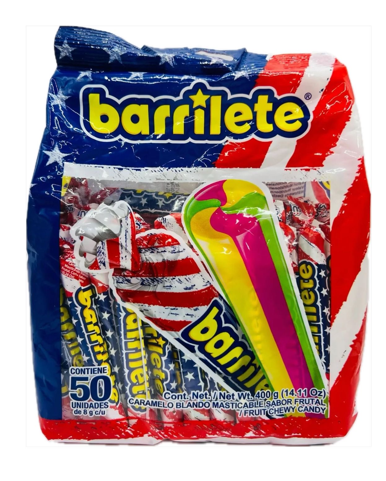 Barrilete Caramelos Blandos de frutas 50 units