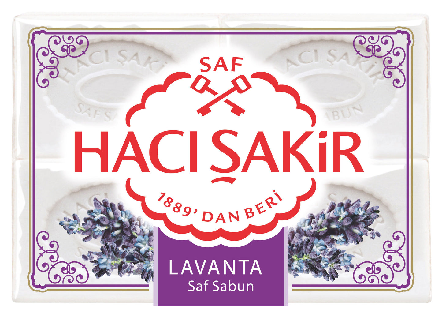 Hacı Sakir Beyaz Sabun 4x150 Gr Lavanta, Turkish Traditional Soup Lavanda